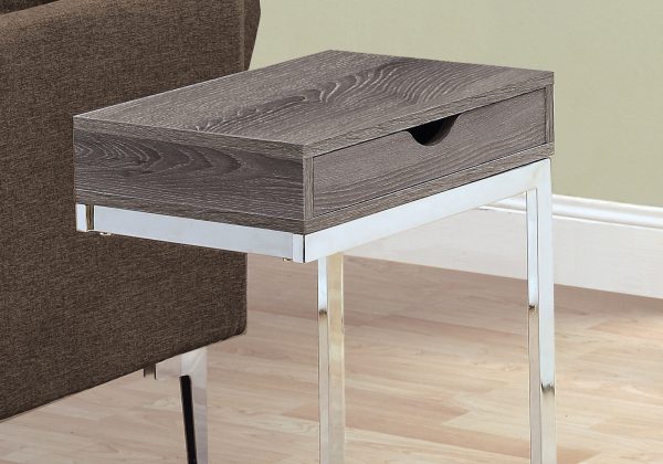 10.25" x 15.75" x 24.5" Dark Taupe Finish Metal Accent Table - Image 2
