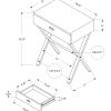 12" x 18.25" x 22.25" Dark Taupe Finish and Chrome Metal Accent Table - Image 3