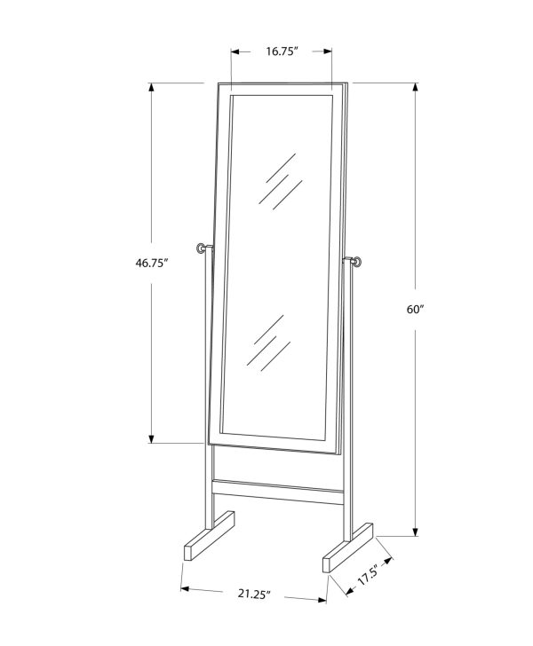 17.5" x 21.25" x 60" CappuccinoWood Frame Mirror - Image 3