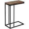 18.25" x 10.25" x 25.25" BrownBlack Particle Board Metal  Accent Table