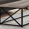 22" x 44" x 17" Taupe  Black  Particle Board  Metal  Coffee Table - Image 2