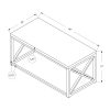 22" x 44" x 17" Taupe  Black  Particle Board  Metal  Coffee Table - Image 3