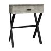 12" x 18.25" x 22.25" Grey Finish and Black Metal Accent Table - Image 5