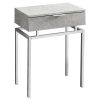 12.75" x 18.25" x 23.25" Grey Finish Metal Accent Table