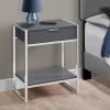 12.75" x 19.5" x 23.75" Grey Finish and Metal Accent Table - Image 2