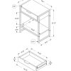 12.75" x 19.5" x 23.75" Grey Finish and Metal Accent Table - Image 3