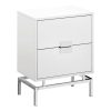 23.5" Particle Board and Chrome Metal Accent Table - Image 2
