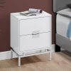 23.5" Particle Board and Chrome Metal Accent Table - Image 3
