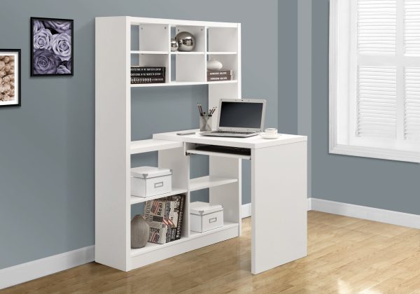 38" White L-Shape Computer Desk - Image 2
