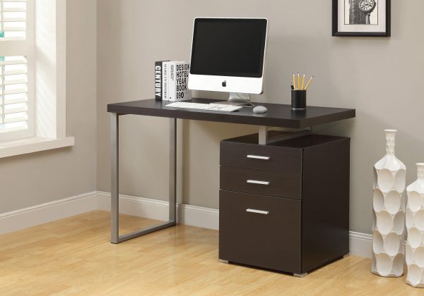 24" Brown Rectangular Computer Desk With Two Drawers - Image 2