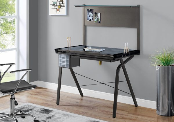26" Adjustable Grey Rectangular Drafting Table - Image 2