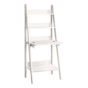 19" White Rectangular Ladder Desk