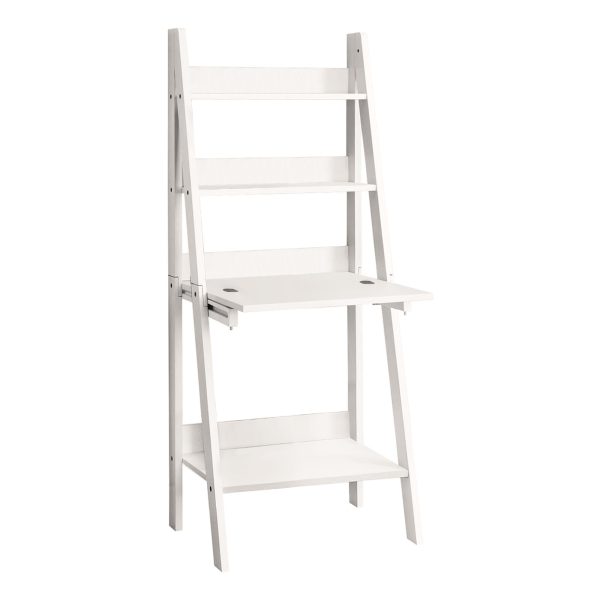 19" White Rectangular Ladder Desk
