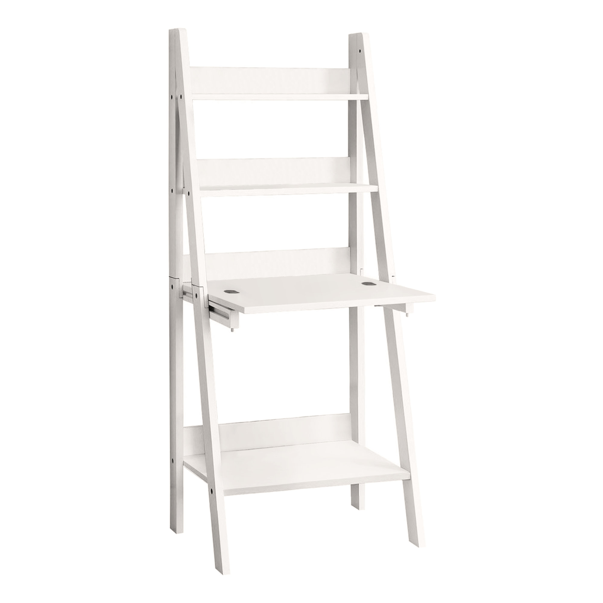 19" White Rectangular Ladder Desk