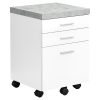 25.25" White Particle Board and MDF Filing Cabinet with 3 Drawers - Image 2