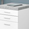 25.25" White Particle Board and MDF Filing Cabinet with 3 Drawers - Image 3