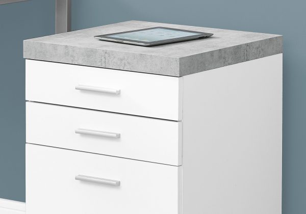 25.25" White Particle Board and MDF Filing Cabinet with 3 Drawers - Image 3