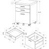 25.25" White Particle Board and MDF Filing Cabinet with 3 Drawers - Image 4