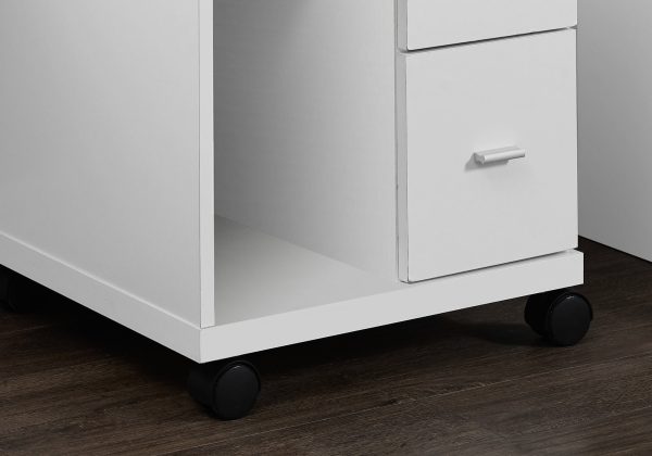 17.75" x 17.75" x 23" White Particle Board Hollow Core 2 Drawers  Office Cabinet - Image 2