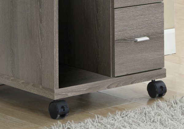 17.75" x 17.75" x 23" Dark Taupe Particle Board Hollow Core 2 Drawers  Office Cabinet - Image 2