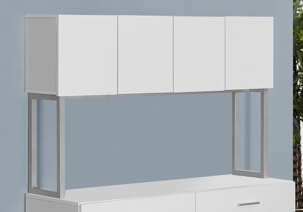 16.25" x 47.25" x 60" White Silver Particle Board Hollow Core Metal  Office Cabinet - Image 2