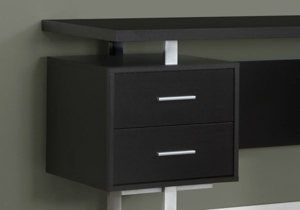 24" Brown Rectangular Computer Desk With Three Drawers - Image 2