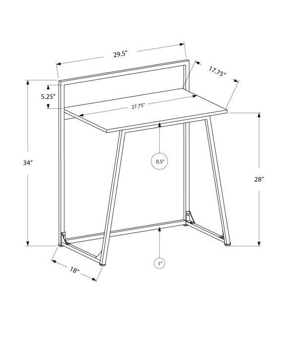 18" White Rectangular Computer Desk - Image 3