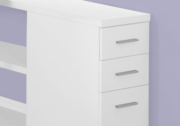 47" White L-Shape Computer Desk With Three Drawers - Image 2