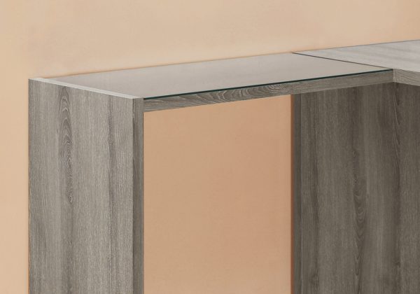 55" Taupe L-Shape Computer Desk With Three Drawers - Image 2