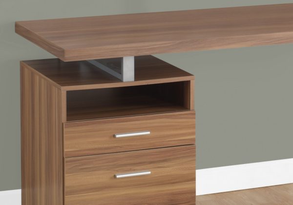 24" Walnut Rectangular Computer Desk With Two Drawers - Image 2