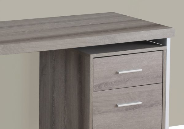 24" Taupe Rectangular Computer Desk With Two Drawers - Image 2