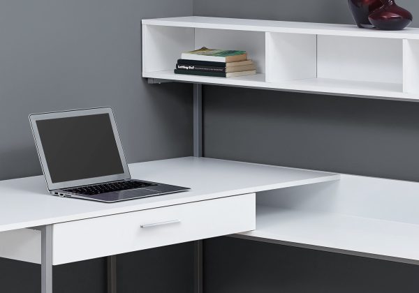 59" White L-Shape Computer Desk - Image 2