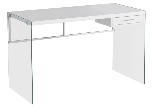 24" White Rectangular Computer Desk