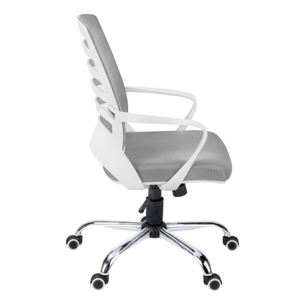 24.25" x 24" x 39" White Grey Foam Metal Nylon  Multi Position Office Chair - Image 2
