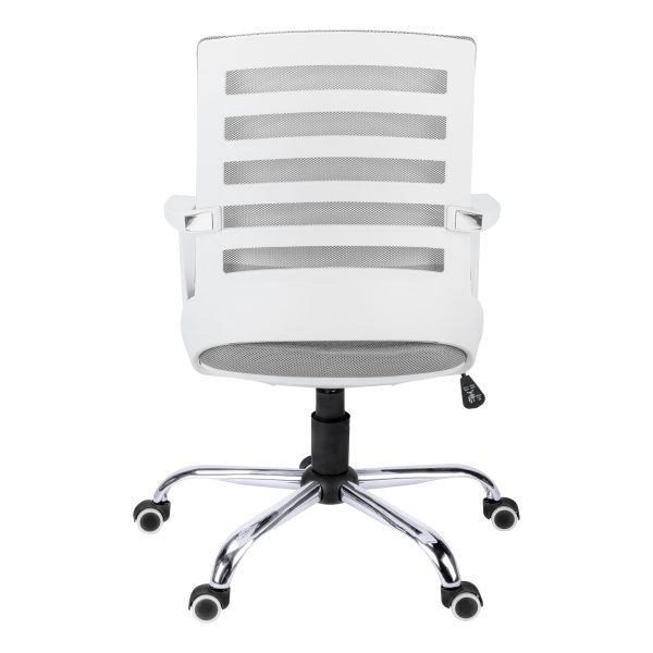 24.25" x 24" x 39" White Grey Foam Metal Nylon  Multi Position Office Chair - Image 3