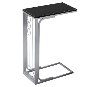 13.25" x 32" x 60" Black Silver Mdf Metal  Bookshelf