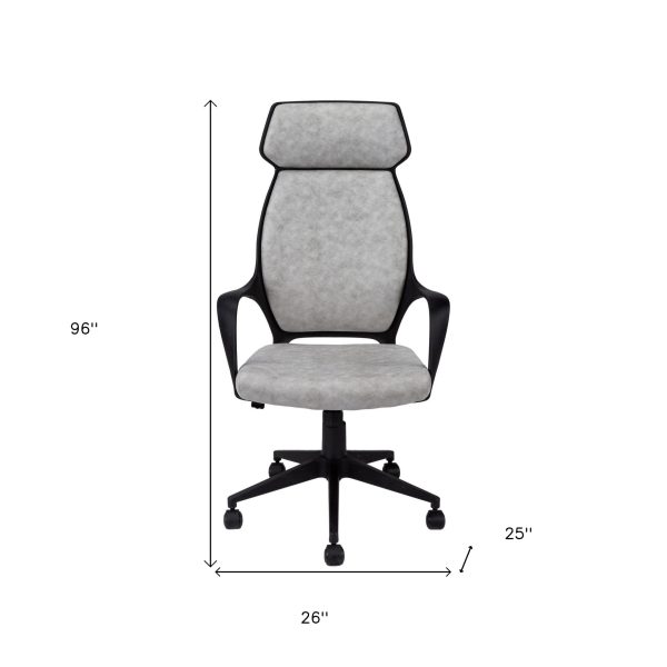26" x 25" x 96" Grey  Foam  Polypropylene  Microfiber  High Back Office Chair - Image 4