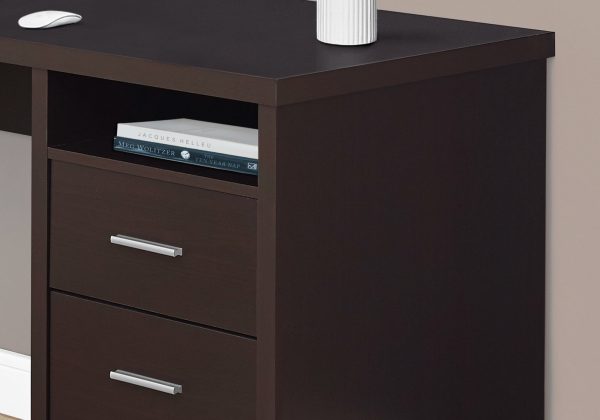 47" Brown L-Shape Computer Desk With Two Drawers - Image 2