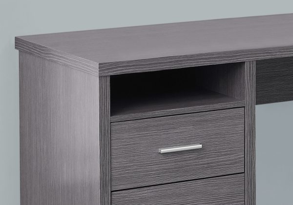 47" Grey L-Shape Computer Desk With Two Drawers - Image 2