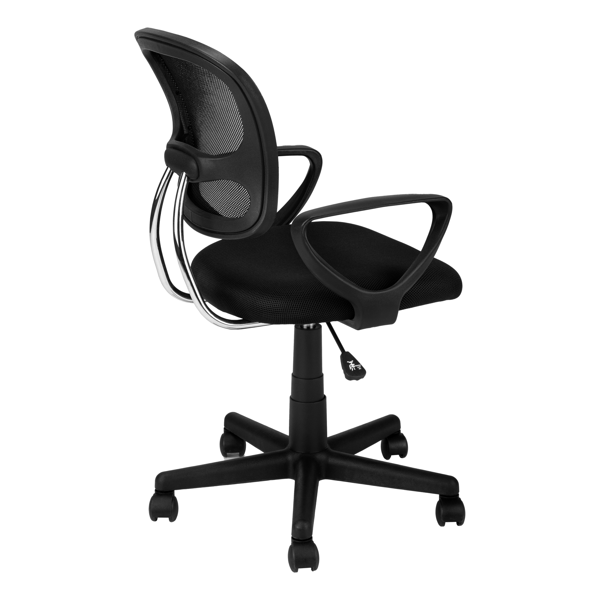 21.5" x 23" x 33" Black Foam Metal Polypropylene Polyester Office Chair - Image 3