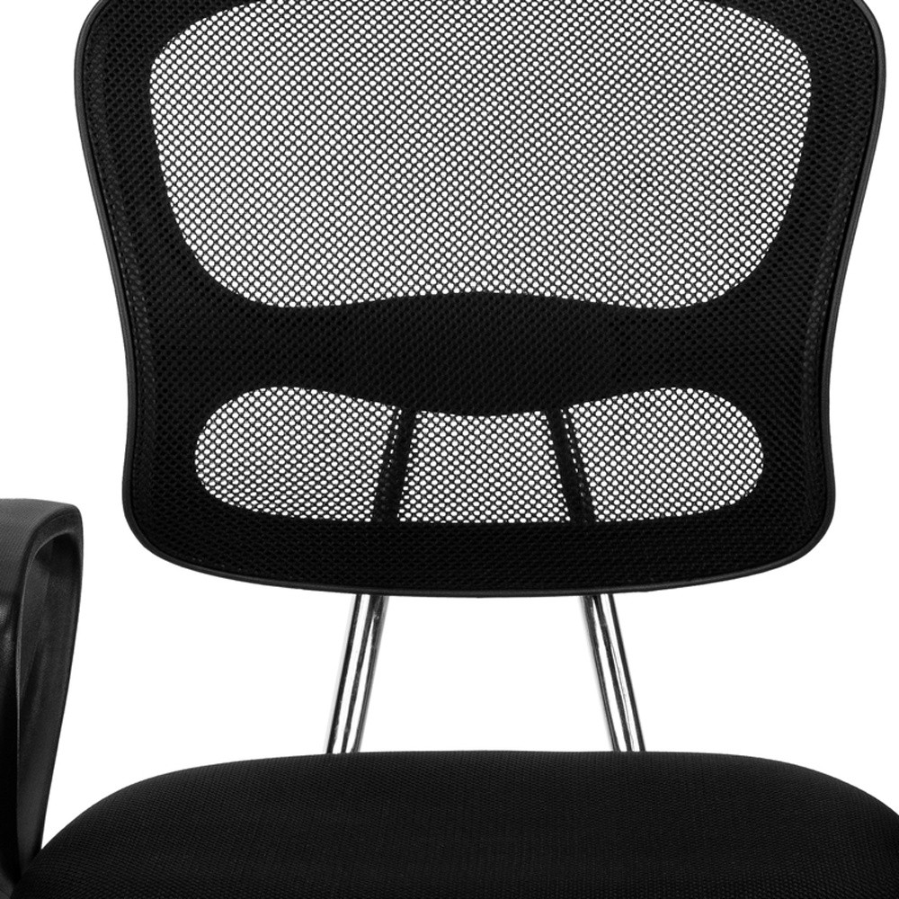 21.5" x 23" x 33" Black Foam Metal Polypropylene Polyester Office Chair - Image 4