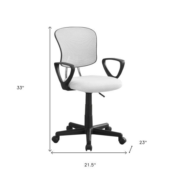 21.5" x 23" x 33" White Foam Metal Polypropylene Polyester  Office Chair - Image 3