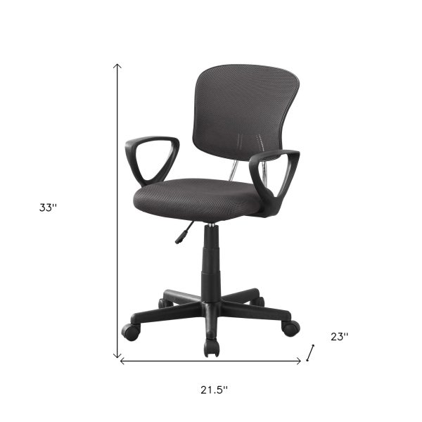 21.5" x 23" x 33" Grey Foam Metal Polypropylene Polyester  Office Chair - Image 3