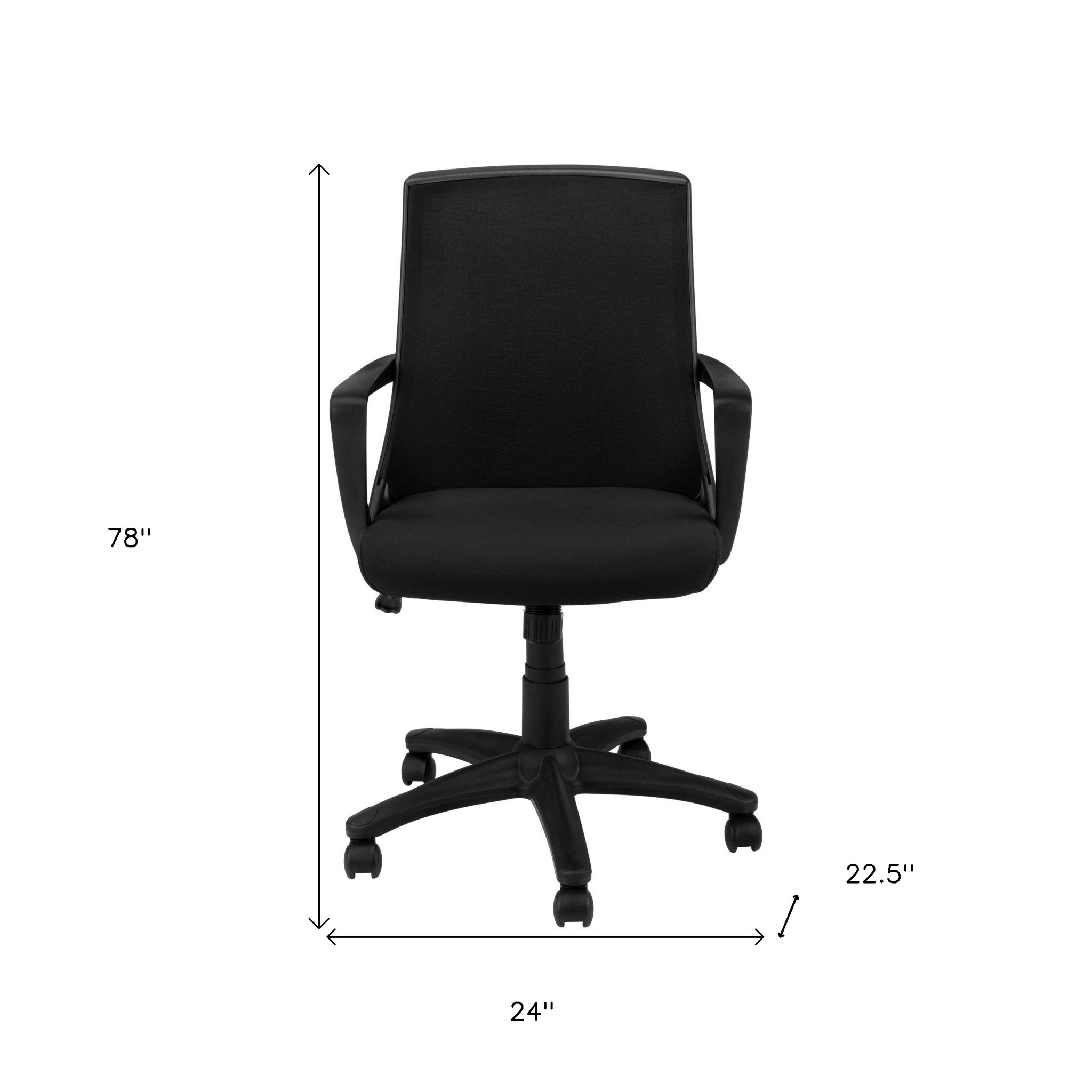 24" x 22.5" x 78" Black Foam Mdf Metal Multi Position Office Chair - Image 4