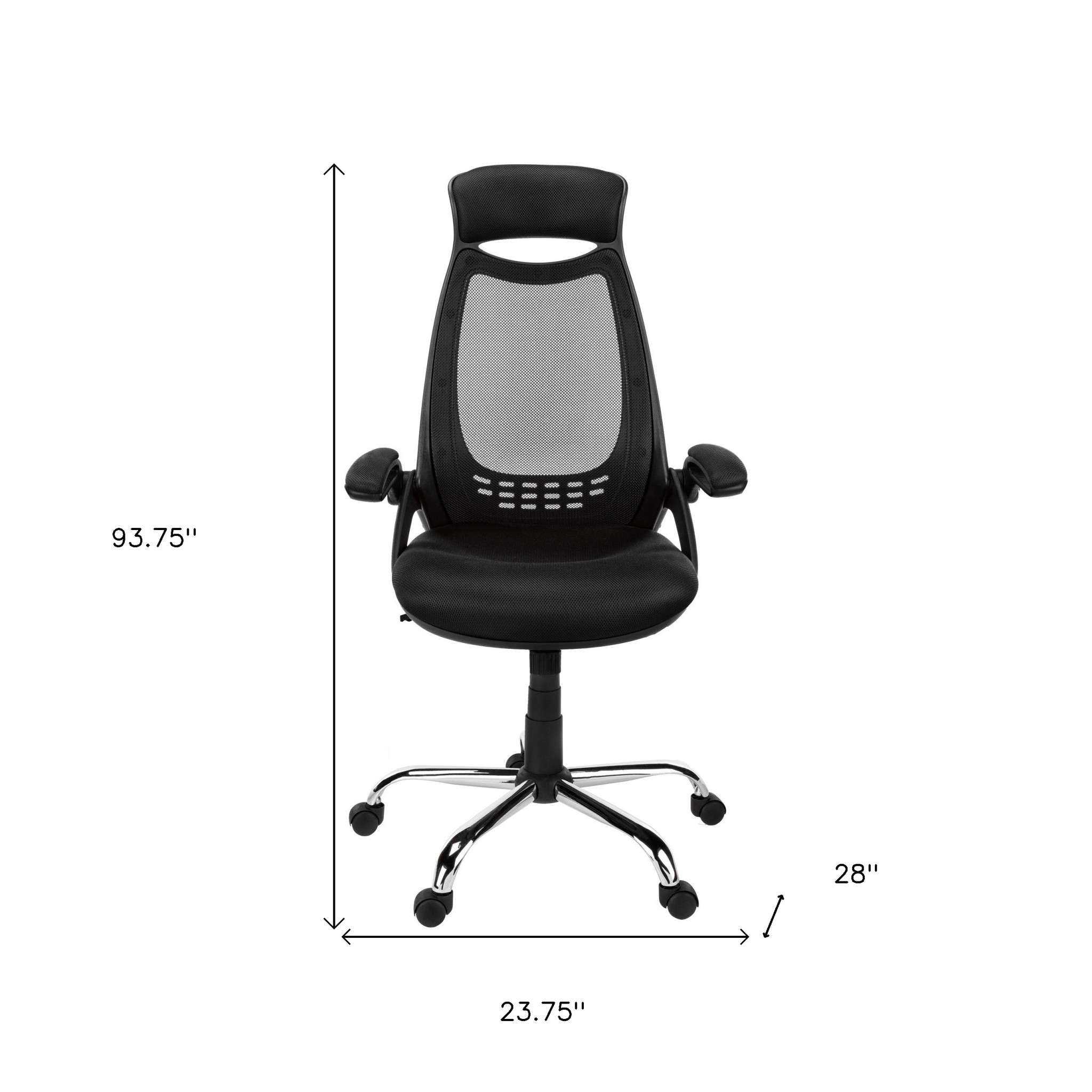 23.75" x 28" x 93.75" Black Foam Metal Office Chair With A High Back - Image 4