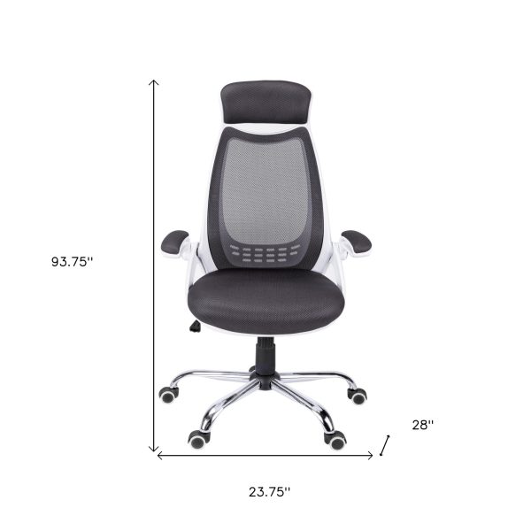 23.75" x 28" x 93.75" White Grey Foam  Office Chair With A High Back - Image 4