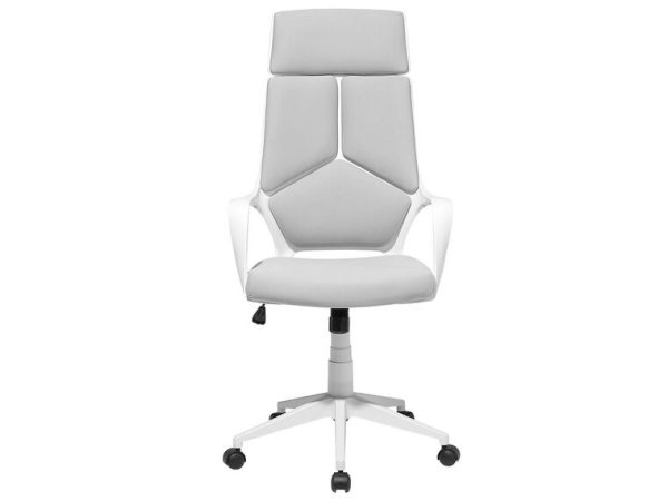45.75" Foam  White Polypropylene  MDF  and Metal High Back Office Chair - Image 2