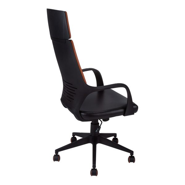 24.5" x 25" x 95.5" Black Brown Foam MetalLeather Look  Office Chair - Image 2