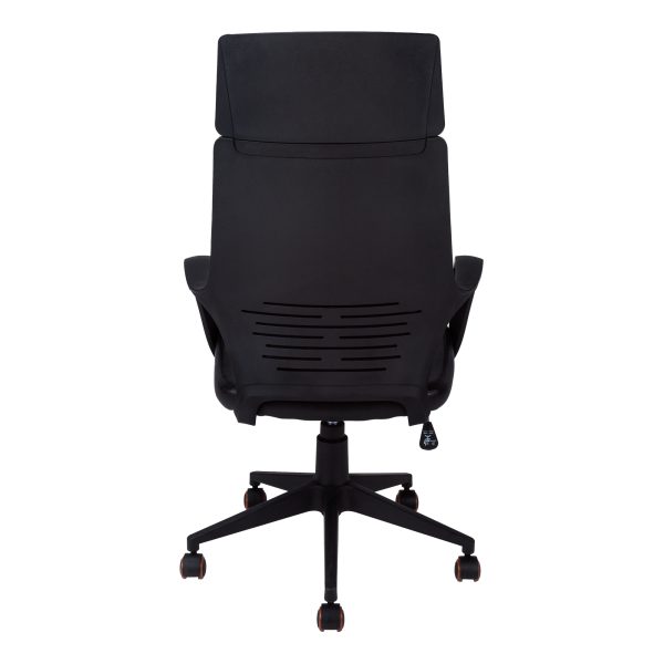 24.5" x 25" x 95.5" Black Brown Foam MetalLeather Look  Office Chair - Image 3