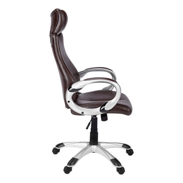 25.2" x 26" x 47.5" Brown Foam Metal Nylon  Office Chair High Back Executive - Image 2